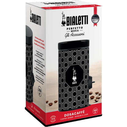 Bialetti Dosacaffè per Moka – Dosatore Caffè Macinato con Contenitore Salvafreschezza Nero e Bianco 1-9 Tazze