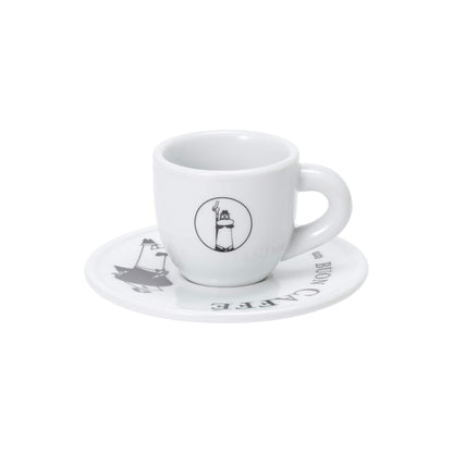 Bialetti Set 4 Tazzine Moka Carosello con Piattini – Tazzine Espresso Bar in Porcellana Decorata Lavabili Lavastoviglie Idea Regalo