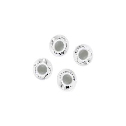 Bialetti Set 4 Tazzine Moka Carosello con Piattini – Tazzine Espresso Bar in Porcellana Decorata Lavabili Lavastoviglie Idea Regalo