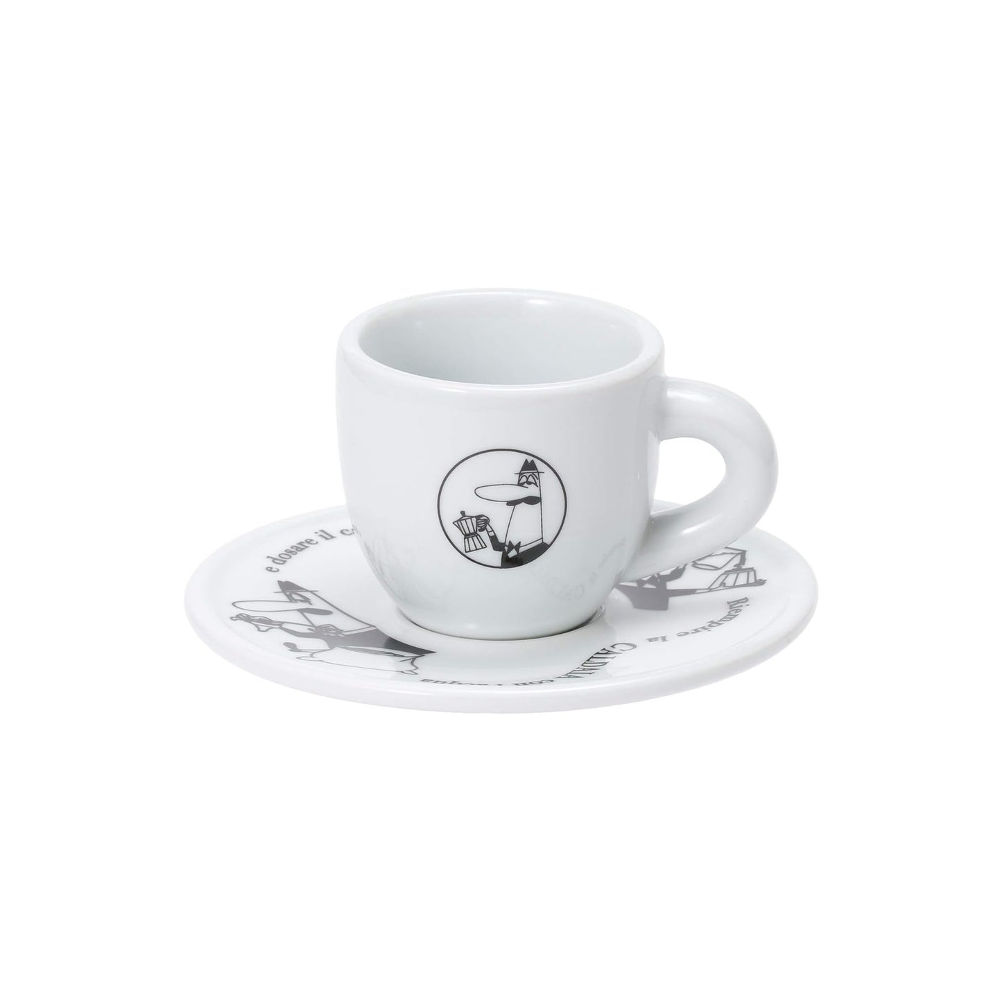 Bialetti Set 4 Tazzine Moka Carosello con Piattini – Tazzine Espresso Bar in Porcellana Decorata Lavabili Lavastoviglie Idea Regalo
