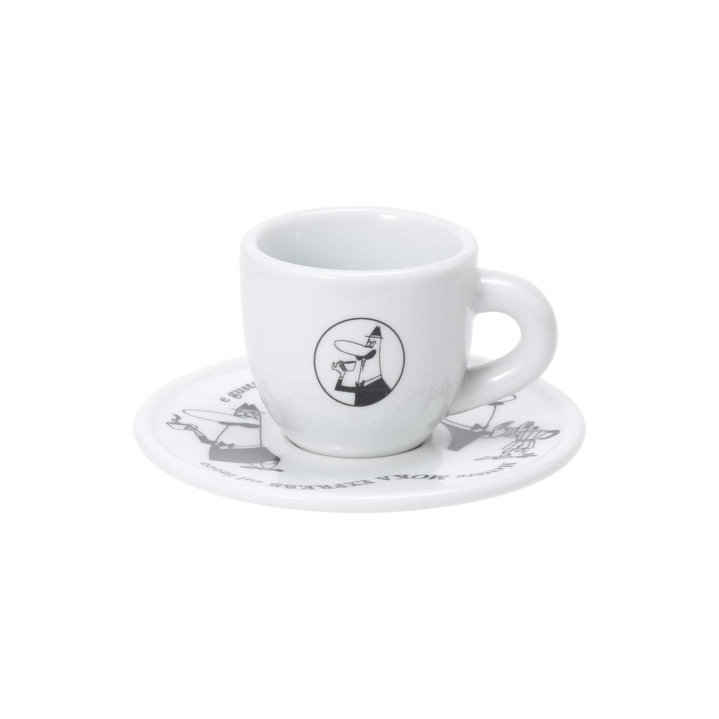 Bialetti Set 4 Tazzine Moka Carosello con Piattini – Tazzine Espresso Bar in Porcellana Decorata Lavabili Lavastoviglie Idea Regalo