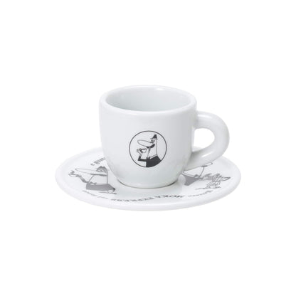 Bialetti Set 4 Tazzine Moka Carosello con Piattini – Tazzine Espresso Bar in Porcellana Decorata Lavabili Lavastoviglie Idea Regalo