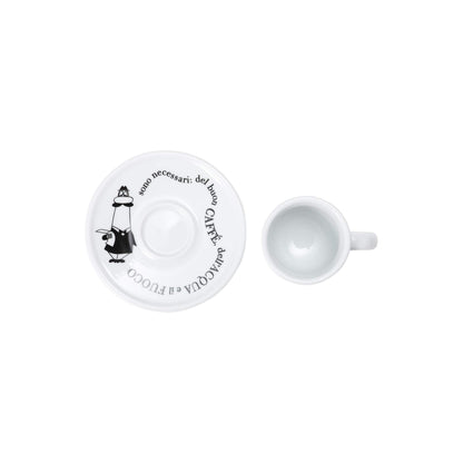 Bialetti Set 4 Tazzine Moka Carosello con Piattini – Tazzine Espresso Bar in Porcellana Decorata Lavabili Lavastoviglie Idea Regalo