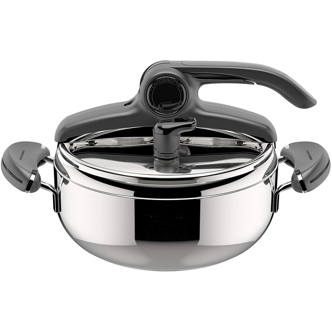 Lagostina Mia Lagoeasy'UP Pentola a Pressione 3.5L in Acciaio Inox 18/10 Ø 22 cm, Pentola Induzione e Gas, Coperchio con Apertura Facilitata, Fondo a tre Strati, Lavabile in Lavastoviglie