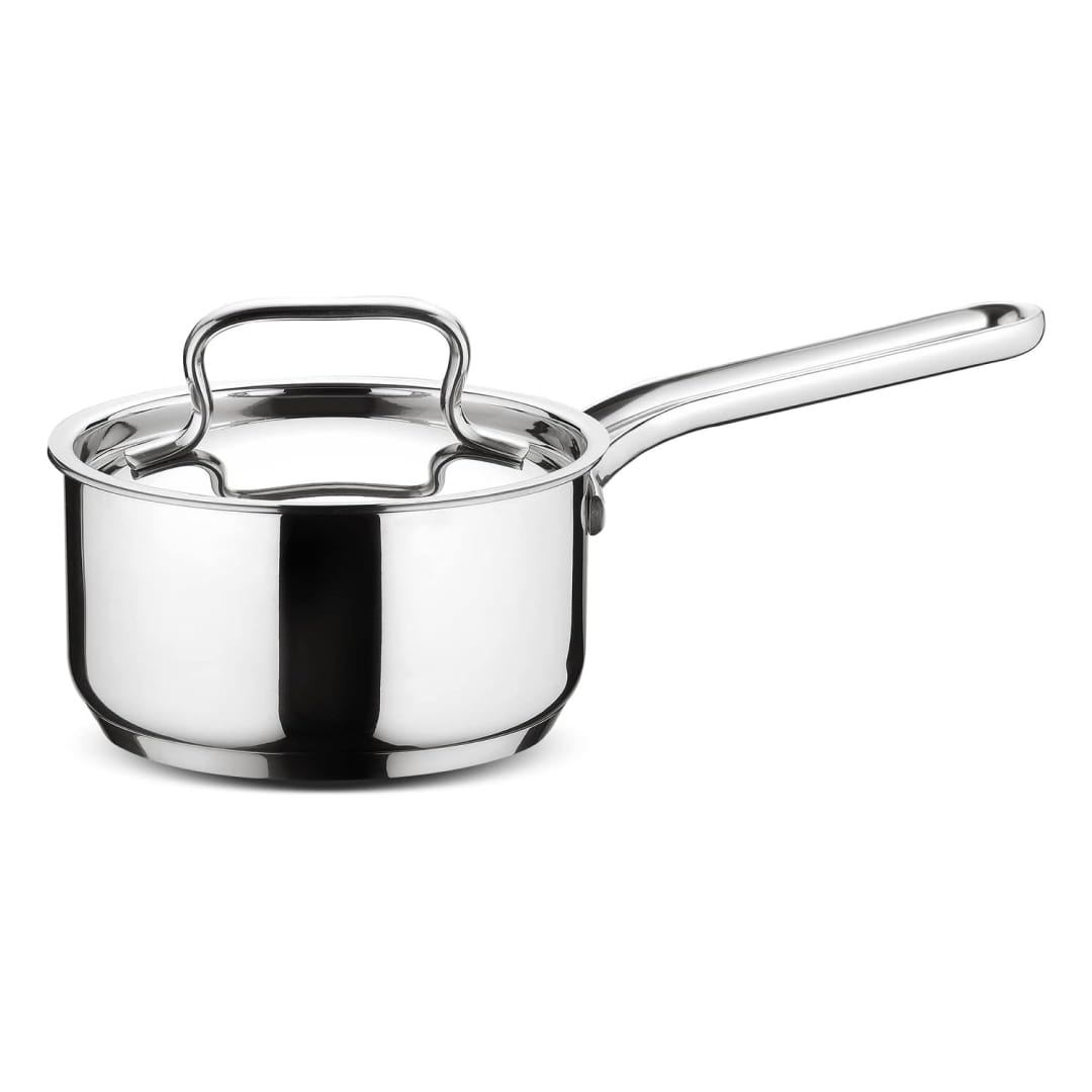 Lagostina Sfiziosa Set of Induction, Gas and Oven Pots in 18/10 Stainless Steel, 10 Pieces, Lagoseal Plus Triple Layer Base