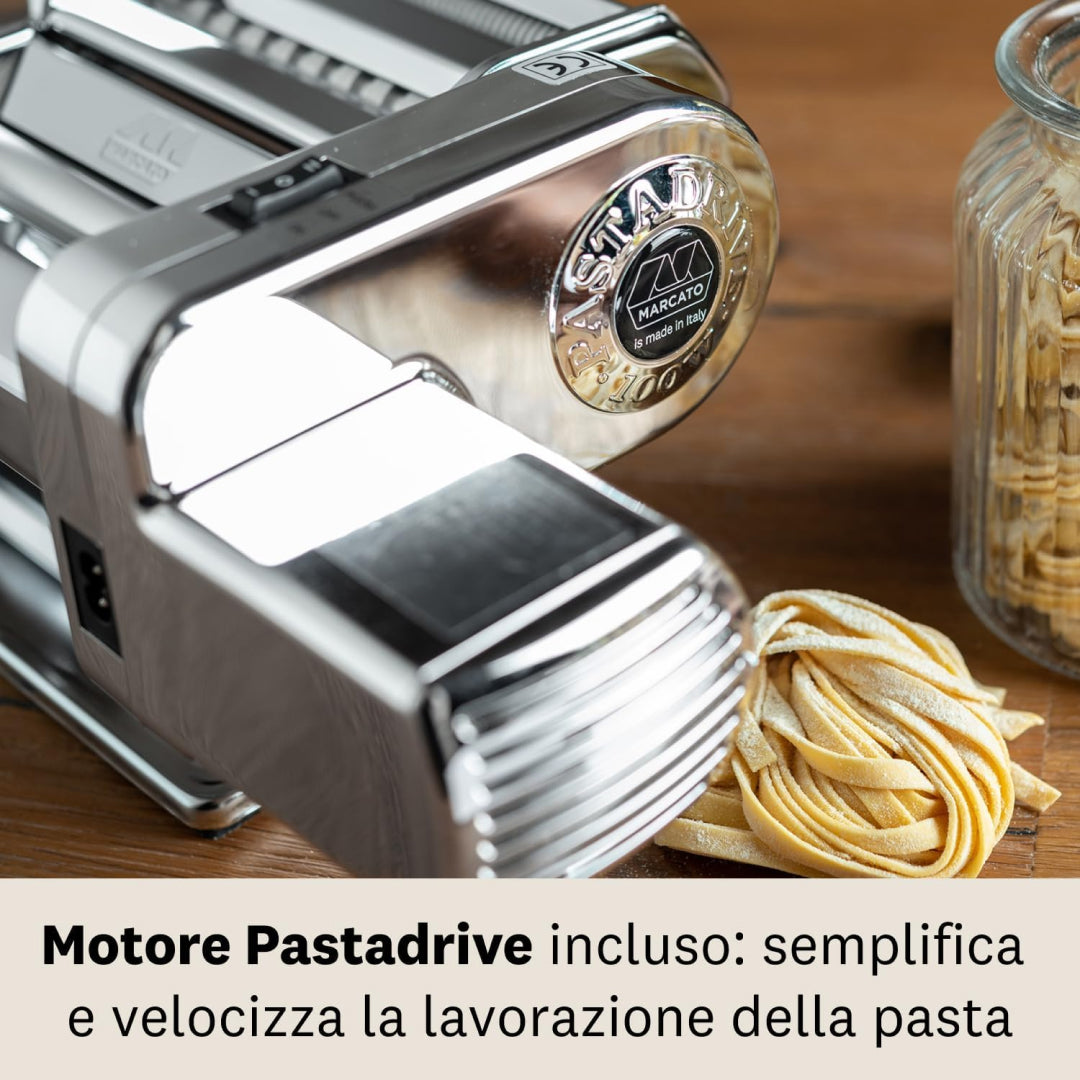 Marcato Atlas 150 Electric Pasta Machine + Atlasmotor Motor, Steel