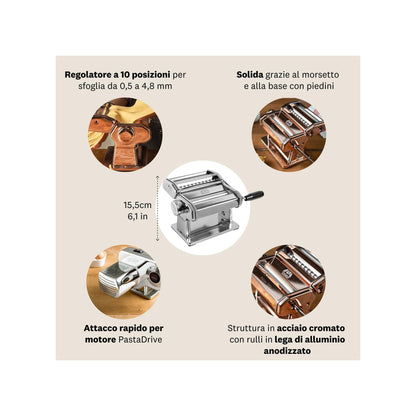 Marcato Macchina per la Pasta Atlas + Plus 150 Rame – Linea Premium