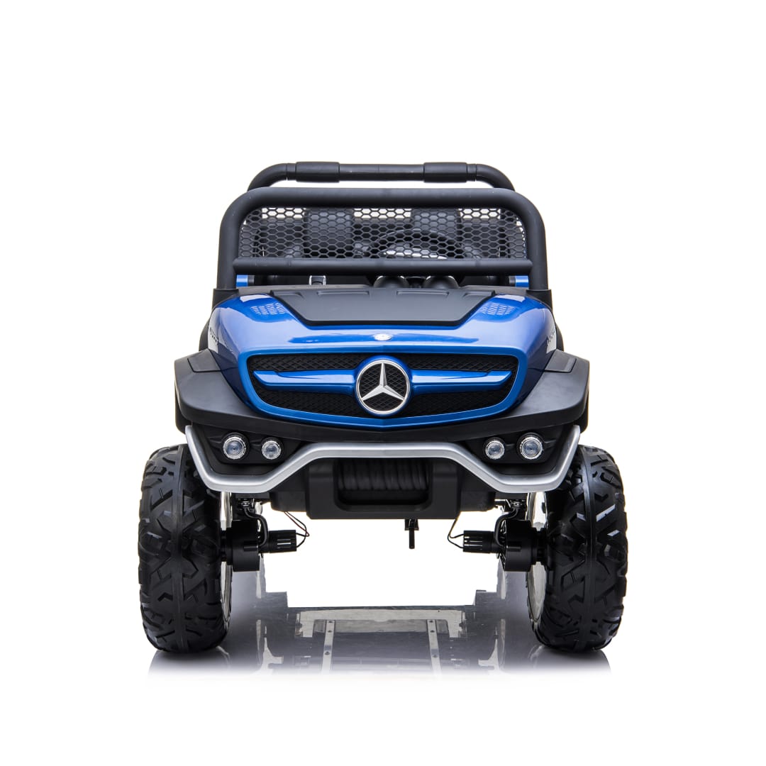 Coche correpasillos eléctrico Mercedes Benz Unimog para niños + TV con pantalla táctil