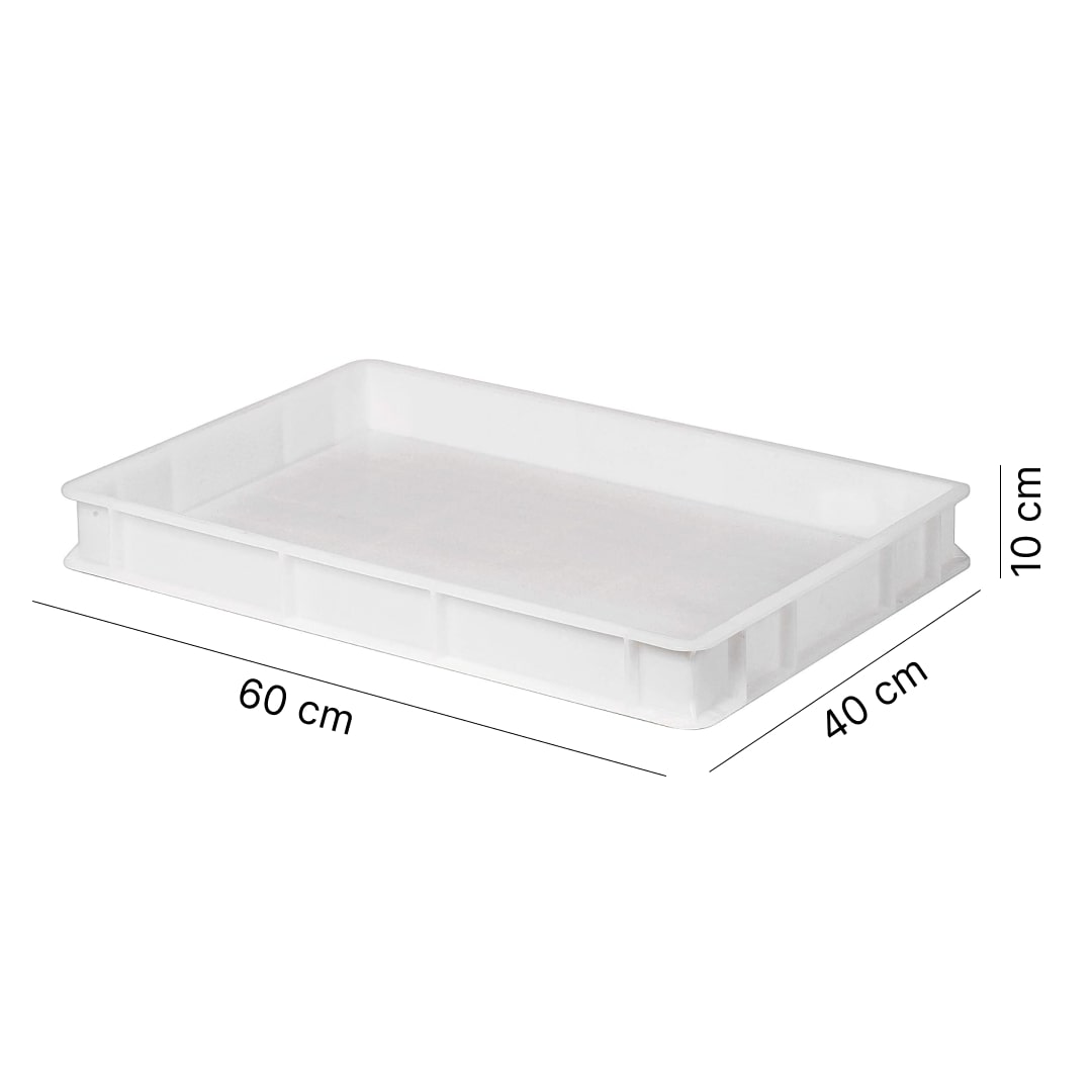 Mobil Plastic Closed Food Crate 60x40 Stackable White 