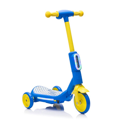 Deluxe Electric Scooter for Kids + Helmet and Knee Pads LED Lights