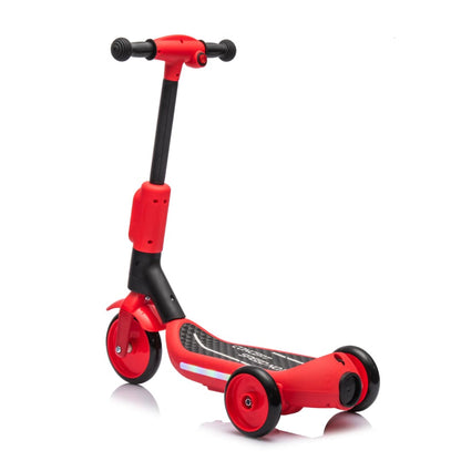 Deluxe Electric Scooter for Kids + Helmet and Knee Pads LED Lights