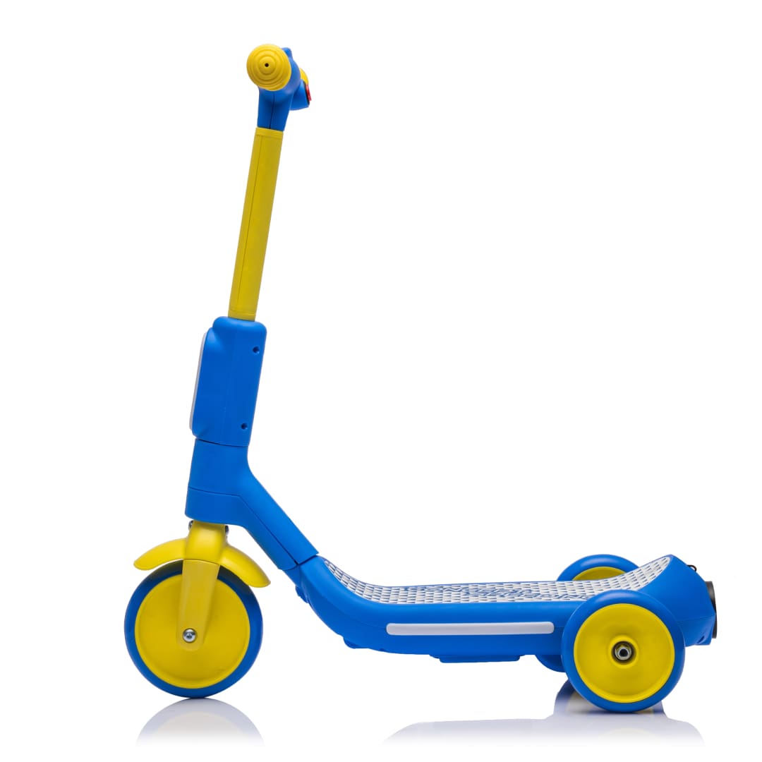 Deluxe Electric Scooter for Kids + Helmet and Knee Pads LED Lights