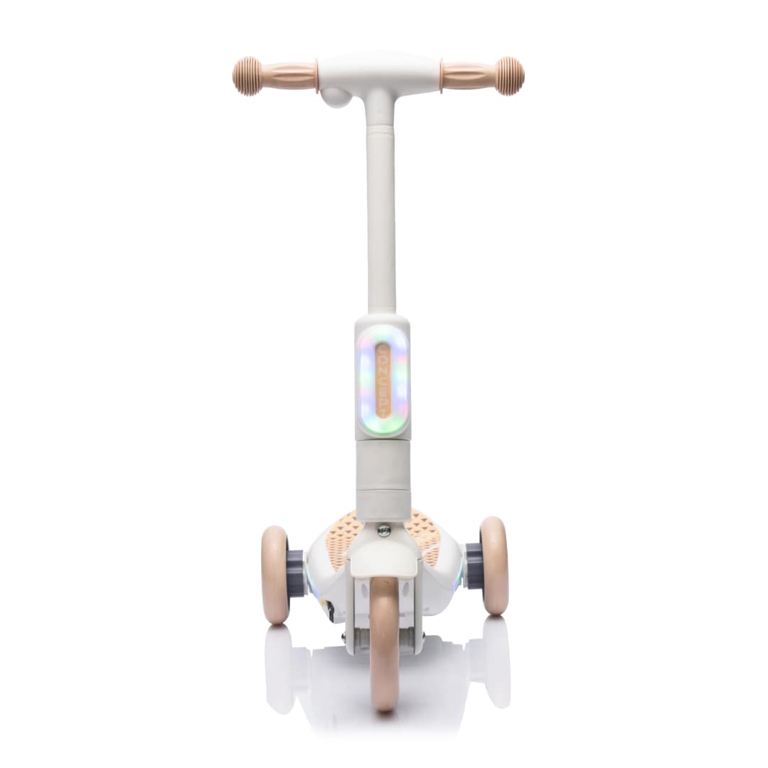 Deluxe Electric Scooter for Kids + Helmet and Knee Pads LED Lights