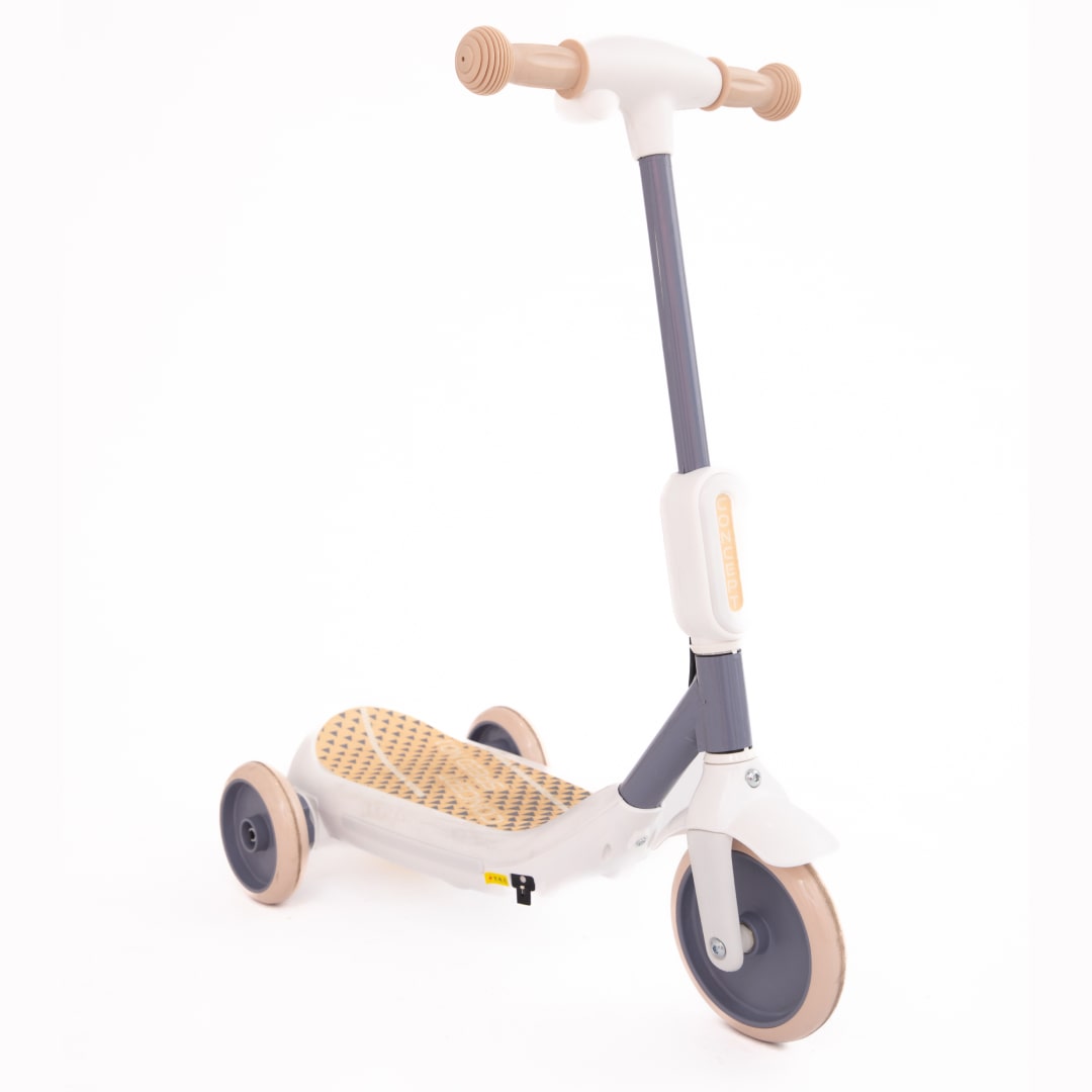 Deluxe Electric Scooter for Kids + Helmet and Knee Pads LED Lights