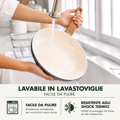 GreenPan Essence Set 2 Padelle 26 + 30 cm PFAS Free – Ceramica Antiaderente Diamond Infused per Induzione, Gas e Tutti i Piani Cottura