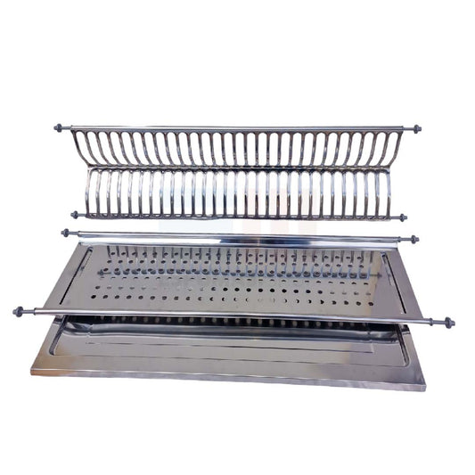 Scolapiatti Acciaio Inox ad Incasso con Raccogli Gocce Varie Misure 56 66 76 86 cm