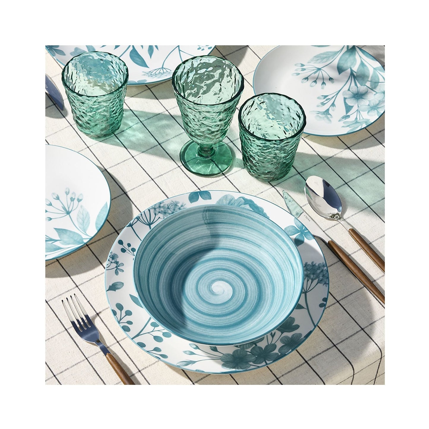 Tognana Servizio Tavola 18 Pezzi Madison Coralie Teal in Porcellana – Eleganza Mediterranea per 6 Persone