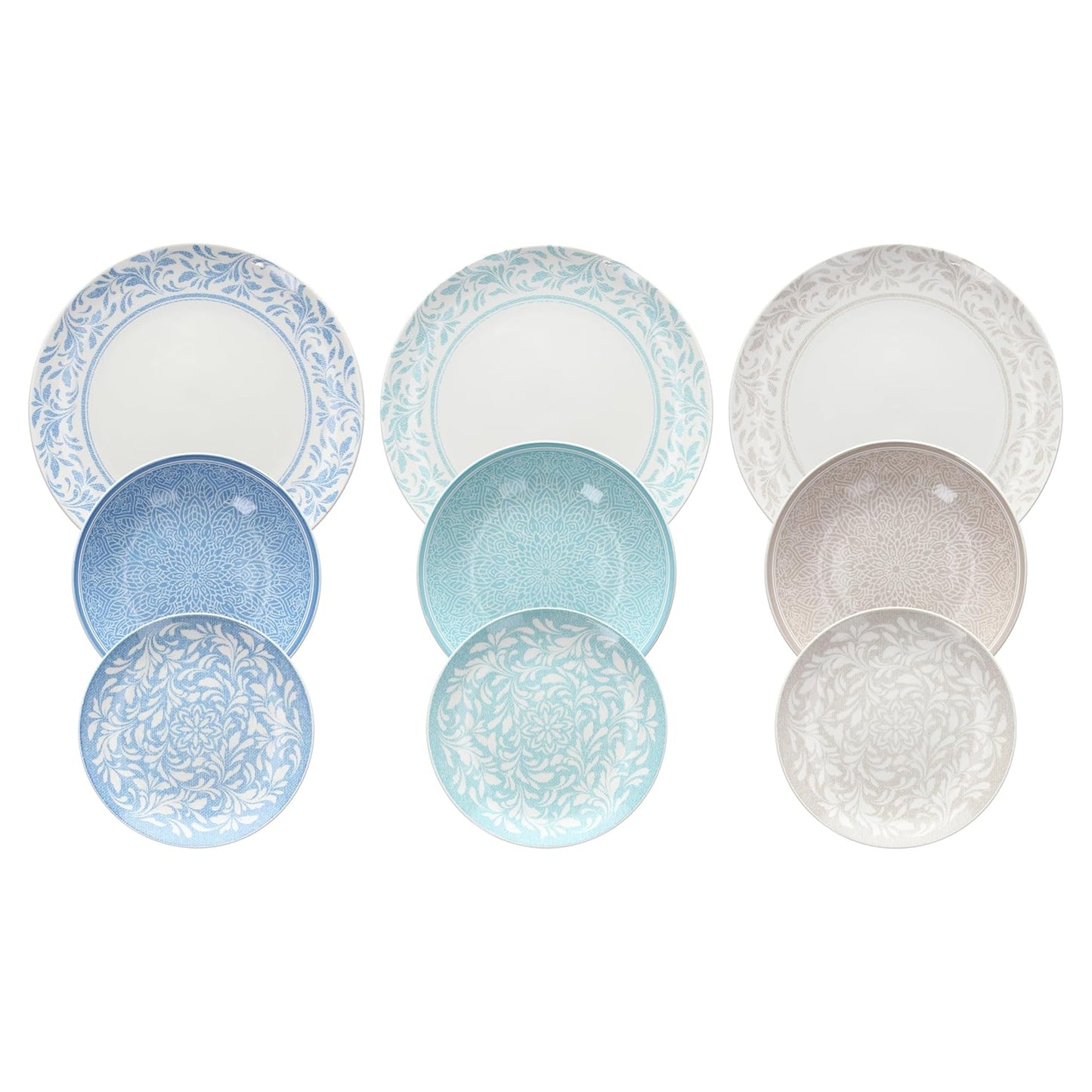 Tognana Servizio Tavola Madison Celine 18 Pezzi in Porcellana Multicolor – Set Piatti 6 Persone Adatto Anche a Lavastoviglie e Microonde