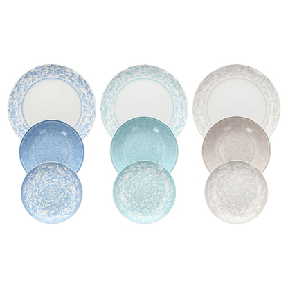 Tognana Servizio Tavola Madison Celine 18 Pezzi in Porcellana Multicolor – Set Piatti 6 Persone Adatto Anche a Lavastoviglie e Microonde
