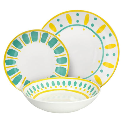 Tognana Servizio Tavola Madison Vietri 18 Pezzi in Porcellana Multicolor – Set Piatti 6 Persone Adatto Anche a Lavastoviglie e Microonde