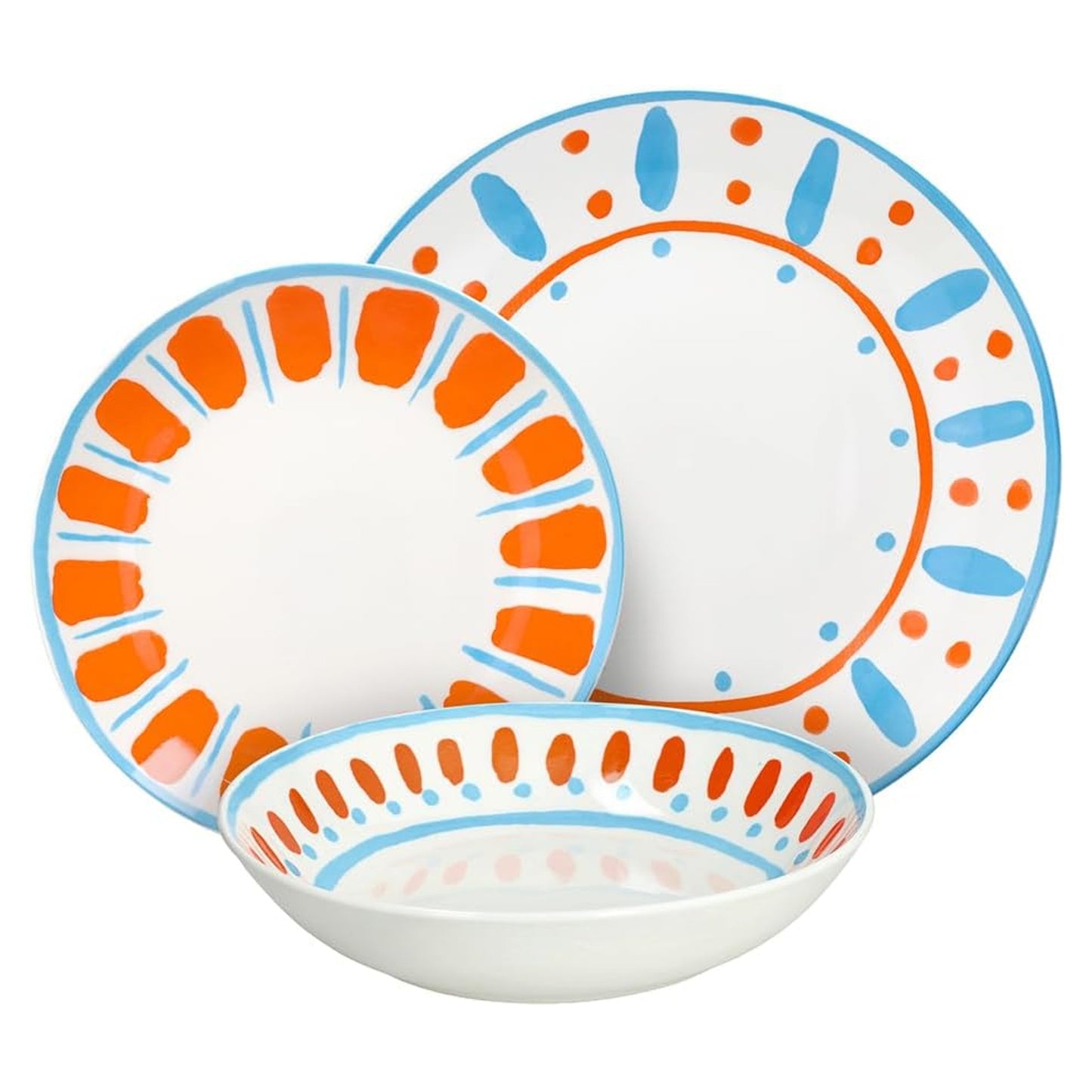Tognana Servizio Tavola Madison Vietri 18 Pezzi in Porcellana Multicolor – Set Piatti 6 Persone Adatto Anche a Lavastoviglie e Microonde