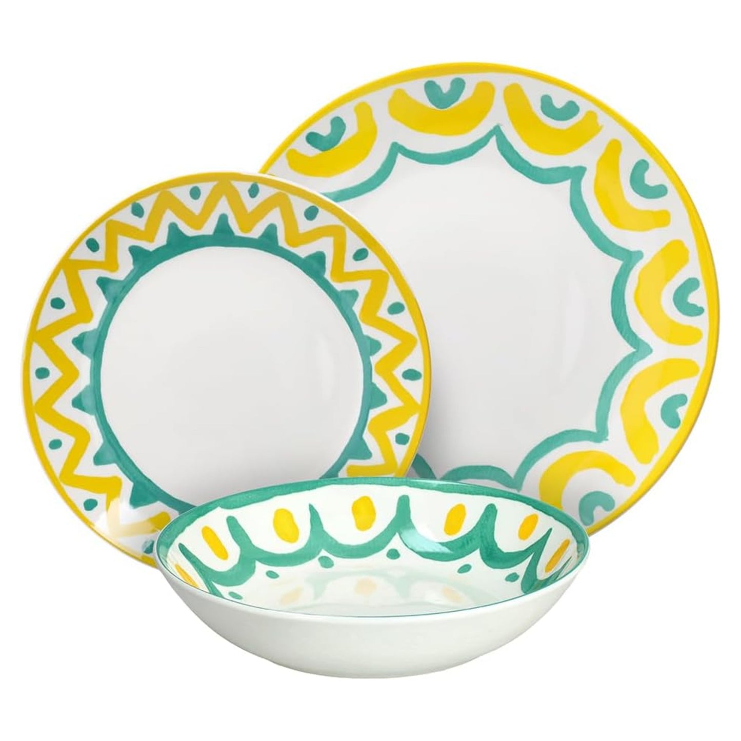 Tognana Servizio Tavola Madison Vietri 18 Pezzi in Porcellana Multicolor – Set Piatti 6 Persone Adatto Anche a Lavastoviglie e Microonde