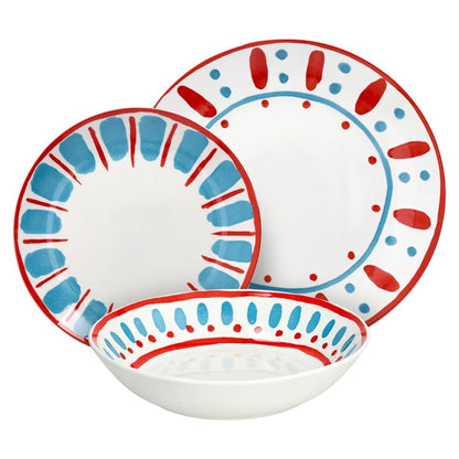 Tognana Servizio Tavola Madison Vietri 18 Pezzi in Porcellana Multicolor – Set Piatti 6 Persone Adatto Anche a Lavastoviglie e Microonde