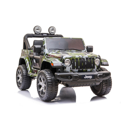 Jeep Rubicon Macchina Elettrica per Bambini Full Optional 4x4 Ruote In Gomma