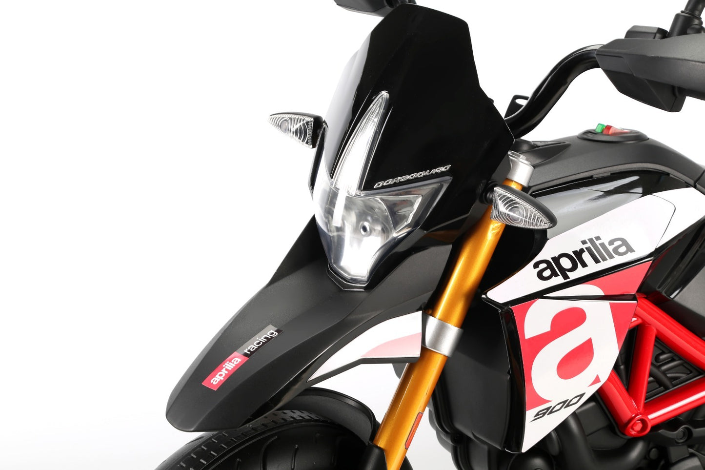 Moto Motocicletta Elettrica per Bambini Motocross Aprilia Dorsoduro 12v Ufficiale con Bluetooth