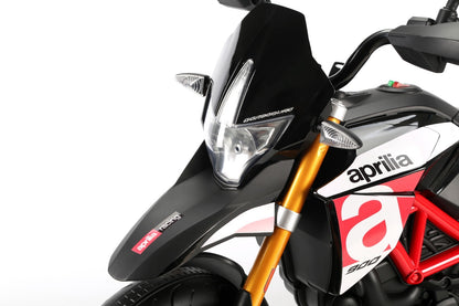 Moto Motocicletta Elettrica per Bambini Motocross Aprilia Dorsoduro 12v Ufficiale con Bluetooth