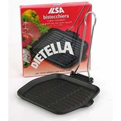 Dietella Ilsa Cast Iron Grill Pan Made in Italy Various Sizes