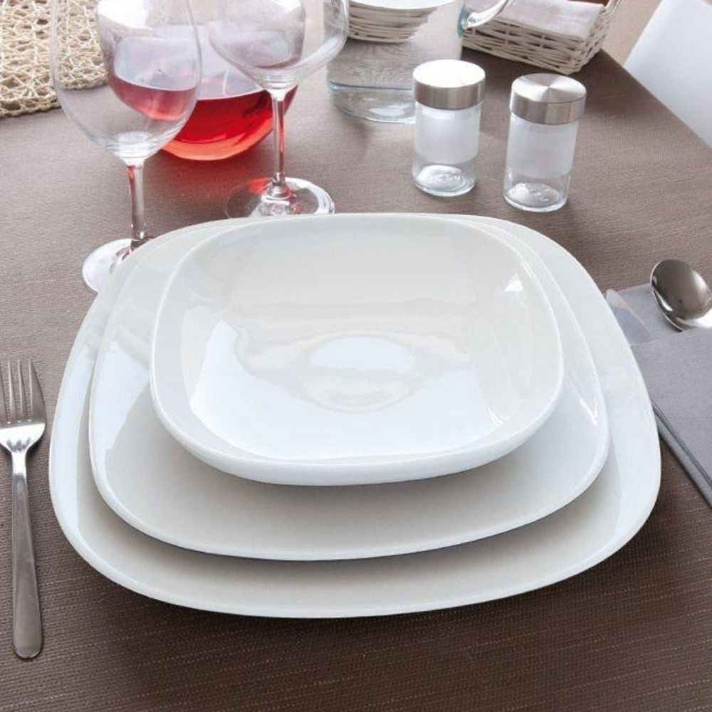 Plato de Porcelana Saturnia Danubio Blanco 