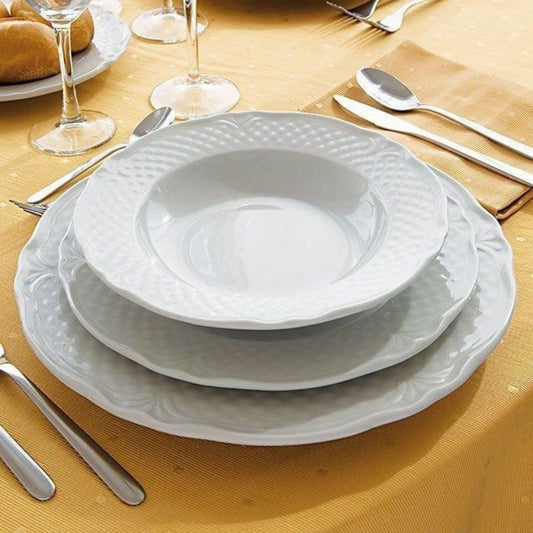 White Plate Malaga Saturnia Porcelain