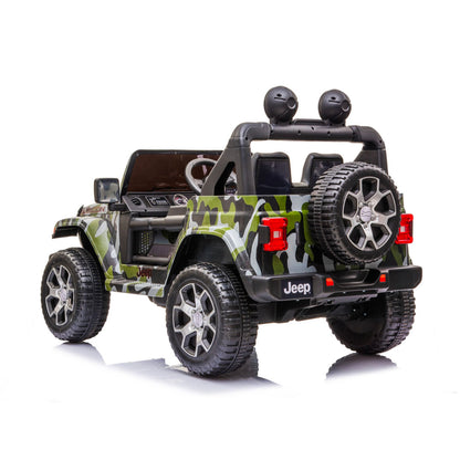 Jeep Rubicon Macchina Elettrica per Bambini Full Optional 4x4 Ruote In Gomma