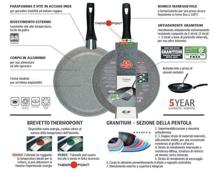 Casseruola un Manico Antiaderente Cortina Granitium Ballarini 16 cm