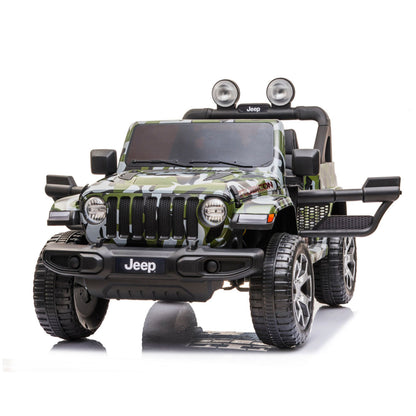 Jeep Rubicon Macchina Elettrica per Bambini Full Optional 4x4 Ruote In Gomma