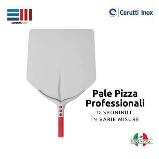 Pala para pizza Full Tulip, cuadrada, aluminio anodizado, profesional, Cerutti Made in Italy, varios tamaños