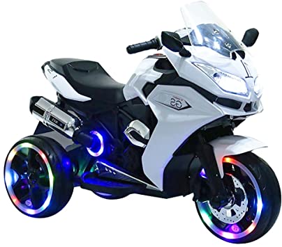 Children's electric motorcycle with light-up wheels 12v