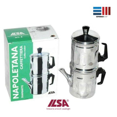 Ilsa Caffettiera Napoletana in Acciaio Inox 18/10 Ideale per Orzo -  Espomasishop