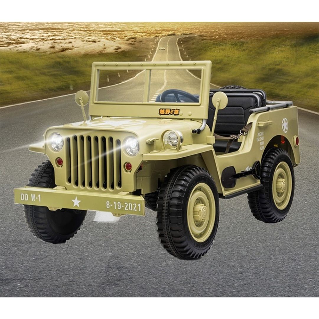 Military Jeep JH101 Electric Car for Children 3 seats 4X4 Extralarge 