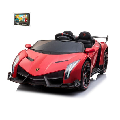 Lamborghini Veneno Macchina Elettrica per Bambini 24v Extralarge Full Optional con TV Touch 2 Posti