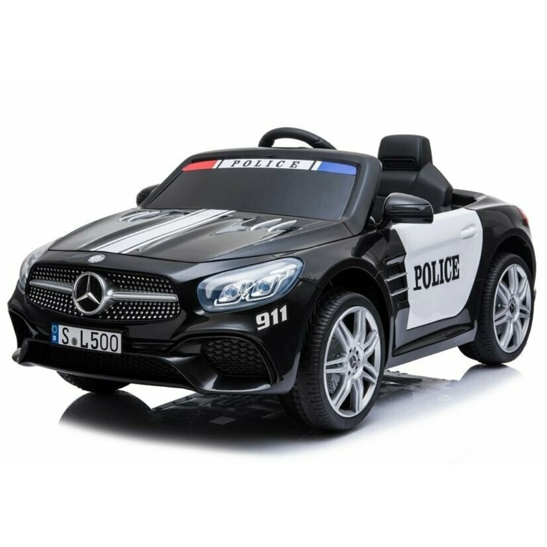 Mercedes Benz SL Polizia Macchina Elettrica per Bambini 12v FULL OPTIONAL RUOTE IN GOMMA SEDILE IN PELLE