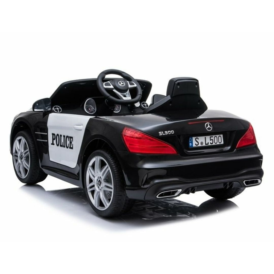 Mercedes Benz SL Polizia Macchina Elettrica per Bambini 12v FULL OPTIONAL RUOTE IN GOMMA SEDILE IN PELLE