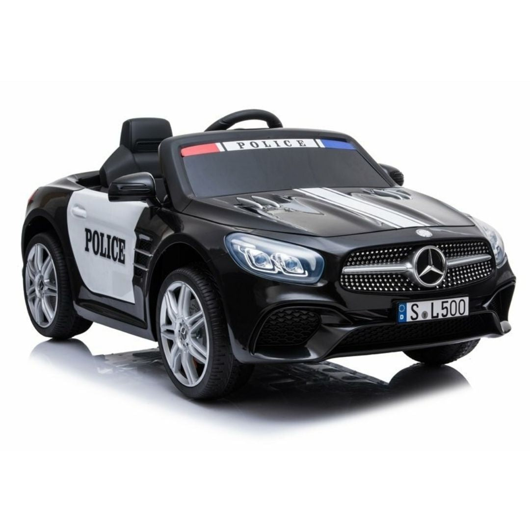 Mercedes Benz SL Polizia Macchina Elettrica per Bambini 12v FULL OPTIONAL RUOTE IN GOMMA SEDILE IN PELLE