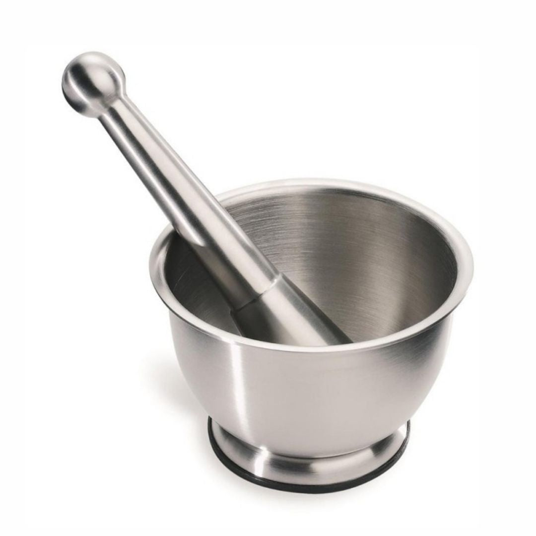 Ilsa Mortar and Pestle 18/10 Stainless Steel with Non-Slip 12 cm