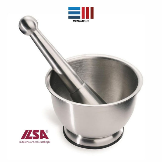 Ilsa Mortaio con Pestello Inox 18/10 con Antiscivolo 12 cm