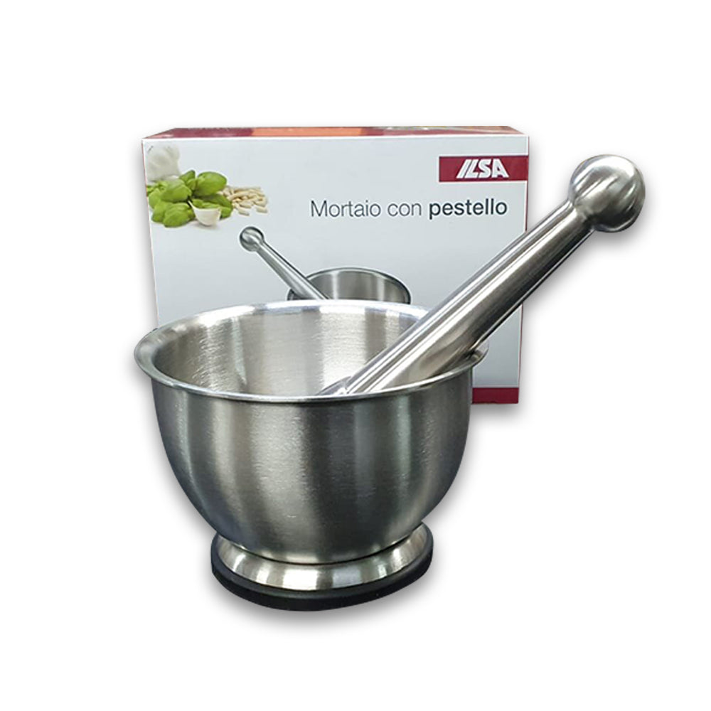 Ilsa Mortaio con Pestello Inox 18/10 con Antiscivolo 12 cm