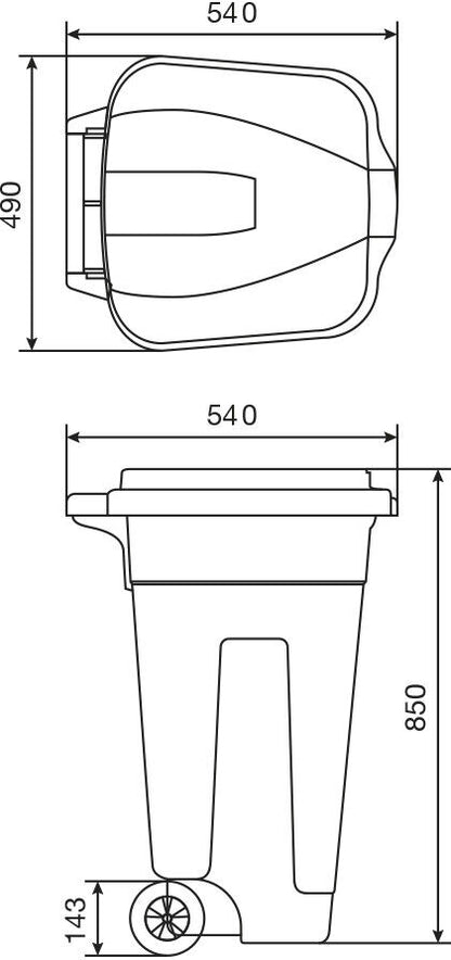 Wheelie Bins for Separate Waste Collection 100 Liters